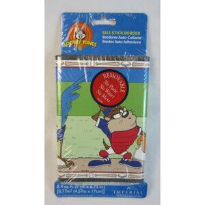 NOS Looney Tunes Baseball Taz Bugs Tweety Bird Wallpaper Border 5yd x 6.75"